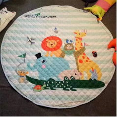 JameStyle26 Vaikų ropojanti antklodė Play Mat Tidy Bag Play Mat kilimas Vaikų kambario kilimas (Safari)