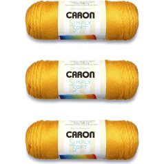 Caron Simply Soft Gold verpalai - 3 pakuotės po 6oz - Akrilas - 4 Medium (Worsted) - 300 metrų - Mezgimas, nėrimas ir rankdarbiai