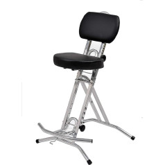 Libedor TGN stovima taburetė su ergonomiška 6 cm sėdyne Didžiausia apkrova 130 kg Sidabrinė juoda