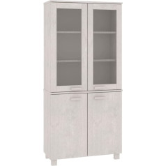 Vidaxl Highboard komoda prieškambario spinta prieškambario spintelė šoninė spintelė sandėliavimo spintelė grindų spintelė pušies masyvo balta