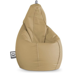 Happers Dirbtinės odos patalpų pupelių maišas Pear Beige XL