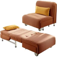 Sohodoo Sulankstoma sofa lova, tingi sofa, minkštas svečių šezlongas, vaizdo žaidimų sofa miegamajam, svetainei, bendrabučio baldams (Spalva: oranžinė, Dydis: 1,2 m)