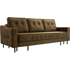 Siblo Sofa su miego funkcija, elegantiška sofa-lova su lovos palangėmis, 3 vietų sofa svetainei, 3 vietų sofa, tamsiai žalia