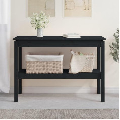 Ckioict Sofos staliukas Svetainės baldai Svetainės staliukai Svetainės konsolinis staliukas Juodas 110 x 40 x 75 cm pušies masyvo stalas svetainei, miegamajam, balkonui