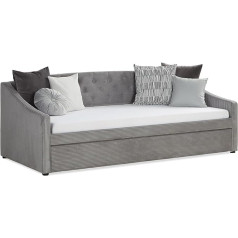 Homestyle4U 2594 Sofa-lova Sofa-lova su lovos dėže Išskleidžiama sofa-lova Laidas Pilka minkšta lova 90 x 200 cm Svečių lova Dienos lova