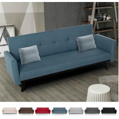 Produce Shop Šiuolaikinio dizaino Tulum 3 vietų medžiaginė sofa lova - mėlyna