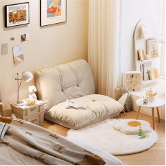 Sohodoo Grindų kėdė, sofa-lova, sulankstoma sulankstoma kėdė, grindų poilsio kėdė, tingi sofa-lova, reguliuojama 6 padėčių atlenkiama kėdė, skirta svetainei (Spalva : abrikosinė, Dydis : L)