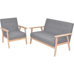 Ajseoybs Maža sofa, miegamoji sofa, sofa su miego funkcija Sofos komplektas 2 dalių audinio šviesiai pilka Tinka svetainei, miegamajam, svetainei, priimamajam, įėjimo patalpoms