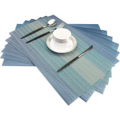 ‎Vigani Stalo pagalvėlės, kišeninės pagalvėlės, atsparios karščiui, neslystančios, purvo nepraleidžiančios, neslidžios, plaunamos PVC pagalvėlės, austos, 6 vnt. (mėlynos spalvos)