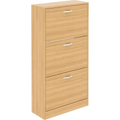 Vida Designs Batų laikymo batų spinta su 3 stalčiais spintelė Pull Down medinių baldų vienetas pušis