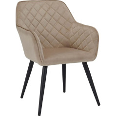 Duhome 8058 Valgomojo kėdė Audinys Velvetas Pasirinktos spalvos Retro dizaino fotelis Kėdė su atlošu Metalinės kojos