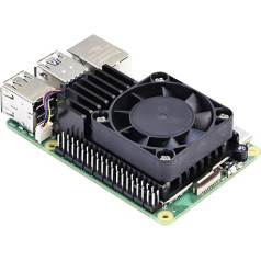 Yahboom Raspberry Pi 5 aušintuvas su PWM ventiliatoriumi RaspberryPi aliuminio radiatoriaus aušinimo rinkinys Raspberry Pi4 modelio B ventiliatoriui + šiluminis silikonas