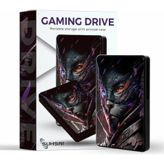 SUHSAI išorinis kietasis diskas 320 GB nešiojamasis kietasis diskas Žaidimų išorinis kietasis diskas atsarginės kopijos diskas USB 3.0 duomenų saugojimo diskas Ninja Cat atspausdintas kietasis diskas, suderinamas su 