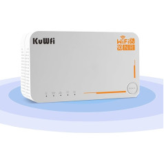 5G maršrutizatorius, NSA/SA 2,5 Gb/s 5G mobilusis belaidis WLAN maršrutizatorius, KuWFi Gigabit DualBand 5G modemas, AX3600 kišeninis WiFi 6 maršrutizatorius su Ethernet RJ45 prievadu, 32 įrenginiais, 4000 mAh baterija, kelionės arba namų WiFi
