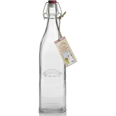 Kilner 0025.472 Quadratische Bügelverschluss, 1 litro talpos Einkoch-Flasche, stiklas