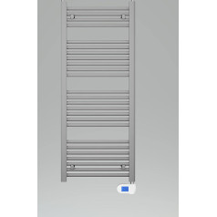 VEROSAN Artemis vonios kambario radiatorius matinis šviesiai pilkas 1200 x 500 mm 500 W su termostatu