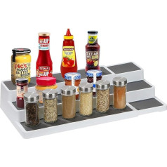 JIIKOOAI 3-stöckiges Gewürzregal, Schrank-Organizer, rutschfeste Aufbewahrungsregale für Küche Badezimmer Speisekammer Schrank Schrank Schrank (bw)