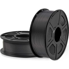 SUNLU Meta PLA gija 1,75 mm, didelio atsparumo, geresnio skystumo PLA gija greitesniam 3D spausdinimui, matmenų tikslumas +/- 0,02 mm, 2 kg ritė, juoda + juoda