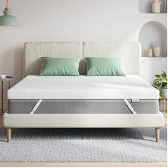Novilla Matratzen Topper 135x190 5cm Höhe Gel Topper Memory Foam MatratzenTopper für Boxspringbett Wohnwagen Schlafsofa Matratzenauflage Bezug Waschbar Öko-TEx
