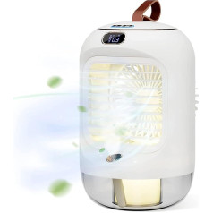 SHYOSUCCE Besisukantis mini mobilusis oro kondicionierius, daugiafunkcinis USB oro aušintuvas su 3 greičiais, naktine šviesa, 180° osciliacija, nešiojamas asmeninis oro aušintuvas kambariui, biurui, stovyklavietei