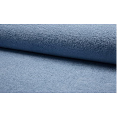 Beidseitig Baumwolle Frottee Stoff Dusty Blue - Blau, 1Mtr 150cmx100cm