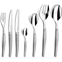 Lou Laguiole JET Fine Hammered Design blizgių stalo įrankių rinkinys 62 dalių