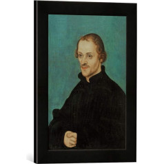 Lucas Cranachas vyresnysis Philippas Melanchtonas Įrėmintas meno kūrinys aukštos kokybės rankų darbo paveikslo rėmelyje 30 x 40 cm Matinis juodas