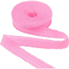 GORGECRAFT 11 jardų 2,2 cm Doppel-Rüschen-Stretchband, plissiert, Spitzenbesatz, gerafft, Organza, Spitzenrand, Vintage-Besatz, Stoff für DIY, Kleidung, Kleid, Nähen, Verzierung, Perlrosa
