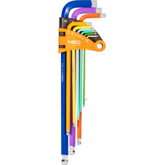 NEO Šešiakampiai veržliarakčiai 1,5-10 mm, 9 vnt. rinkinys.