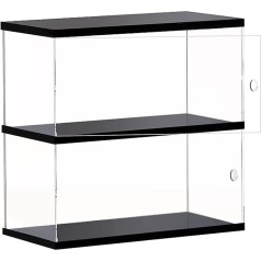 Acrlie Akrilo vitrina 40 x 10 x 27,7 cm, juoda, 2 pakopų