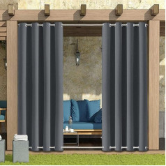 Vėjui atsparios lauko užuolaidos Apsaugos nuo saulės užuolaidos su kilpomis viršuje ir apačioje Atsparus vandeniui Patio Gazebo Garden (tamsiai pilka, 52 