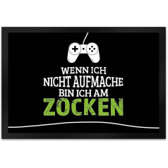 trendaffe - Wenn ich Nicht aufmache Bin ich am zocken XL Durų kilimėlis su kontrolieriaus motyvu