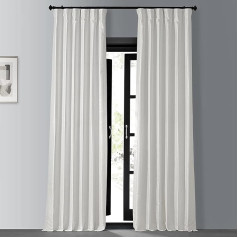HPD Half Price Drapes PDCH-KBS2BO-96 Dirbtinio šilko užuolaidos, skirtos kambario apdailai, vintažinė tekstūra, poliesterio mišinys, baltos spalvos, 50 in x 96 in