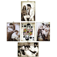 KUSTOM ART 5 derliaus stiliaus garsių aktorių Elvis Presley medinis spausdinimas Kvadratinis restoranas Picerija Baras Viešbutis