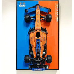 iCUANUTY LEGO 42141 F1 Technic McLaren Formulės 1 lenktyninis automobilis, dekoratyviniai paveikslai suaugusiesiems, Lego modelio automobilio sieninė lenta, dydis: 75 x 45 cm, Lego modeliams nepriskirta
