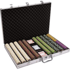 Claysmith Gaming 1000ct The Mint pokerio rinkinys - 13 g molio kompozito žetonai su aliuminio korpusu Žaidimo kortos, dalintojo mygtukas