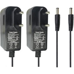 Security-01 Pack of 2 AC to DC 12 V 1 A maitinimo šaltinio adapteris, kištukas 5,5 mm x 2,1 mm, skirtas CCTV kameros LED string light