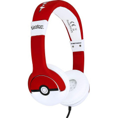 OTL Technologies PK0758 Vaikiškos ausinės - Pokemon Pokéball laidinės ausinės 3-7 metų vaikams