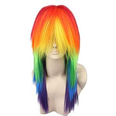 Nemokama plaukų kepurė + vaikams suaugusiems Nemokama plaukų kepurė + mano mažasis ponis Rainbow Dash Cosplay Wig Tail Ponytail Multi Color (perukas) iš Anogol