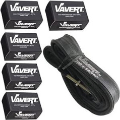 Vavert Unisex Presta vožtuvas (60 mm) – 5 vidinių vamzdžių pakuotė, 700 x 18/25 c juoda