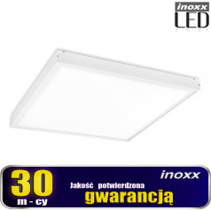 LED skydelis 60x60 60w lubinės lempos kasetė 3000k šiltas + paviršinis rėmas