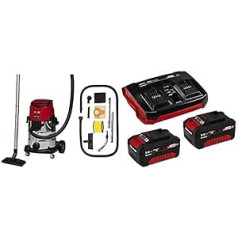Einhell TE-VC 36/25 Li S Power X-Change belaidis šlapio/sauso dulkių siurblys (ličio jonų, 36 V, ECO/Boost režimas, 150 mbar siurbimo galia, 25 l nerūdijančio plieno talpa, yra 2 x 3 Ah baterijos ir