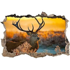 Pixxprint 3D_WD_S2580_92x62 Elegantiškas elnias dykumoje Wall Breakthrough 3D sienų lipdukas, vinilas, spalvotas, 92 x 62 x 0,02 cm