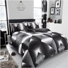Gaveno Cavailia GC Luxuriöses 3D-Dreieck Set su Bettbezug und Kissenbezügen, Polyester-Baumwolle, Schwarz/grau, Doppelbett (200 x 200cm)