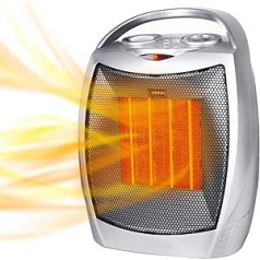 Ventiliatoriaus šildytuvas Keraminis šildytuvas su termostatu ir apsauga nuo perkaitimo 750 W / 1500 W galios nešiojamas elektrinis ventiliatoriaus šildytuvas 3 režimų šildymo nustatymai biure, namuose, vonios kambaryje