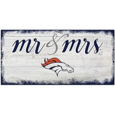 Fanų kūryba NFL Denver Broncos Unisex Denver Broncos scenarijus Mr & Mrs Shield komandos spalva, 6 x 12