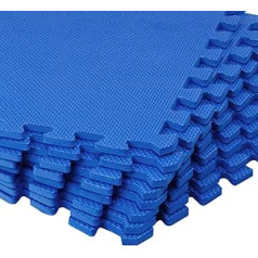 Monzana® galvosūkių kilimėlių rinkinys iš 8 45 x 45 cm Fitness Neslystantis šilumą izoliuojantis EVA putų išsiplečiantis grindų apsauginis kilimėlis Vaikiškas apatinis paklotas mėlynas