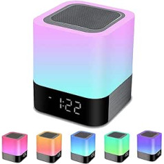 „Bluetooth“ garsiakalbis su šviesia nakmine lempa, jutikliniu pritemdomu žadintuvu RGB spalvas keičiantis LED nešiojamasis Bluetooth garsiakalbis stalinė lempa Dovanos mergaitėms, vaikams, paaugliams, berniukams