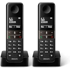 Philips Telefono Duo D4701 juodas