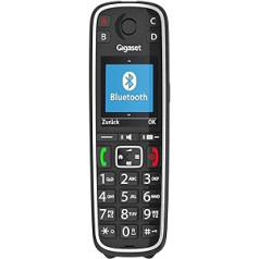 „Gigaset E720HX“ elegantiškas vyresnysis telefonas, skirtas maršrutizatoriui ir DECT bazei, suderinamas su „Fritzbox“, su praktiniais valdymo pagalbiniais prietaisais, juodas